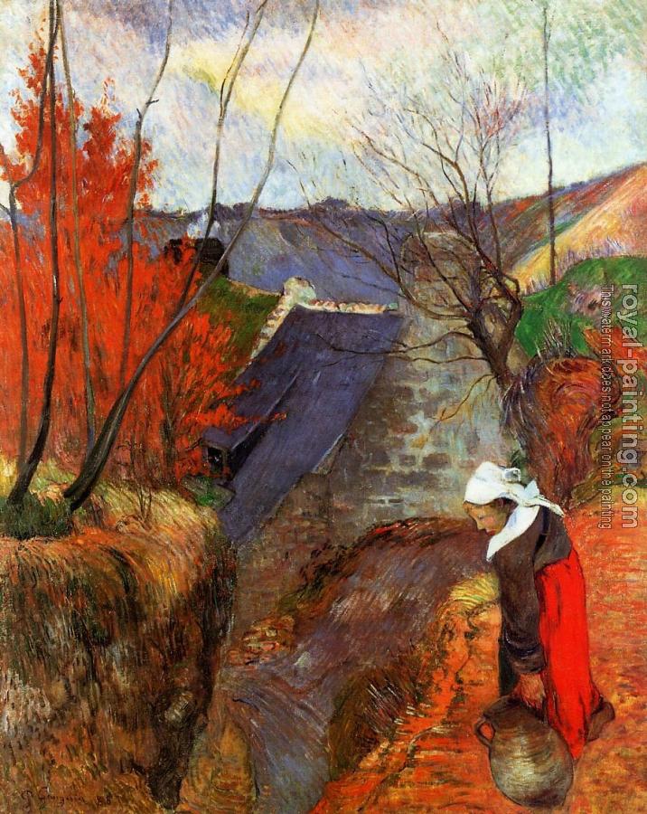 Paul Gauguin : Breton Woman with Pitcher